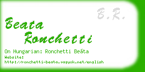 beata ronchetti business card