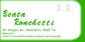 beata ronchetti business card